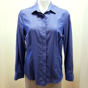 Charles Tyrwhitt navy dobby non-iron dress shirt, sz10